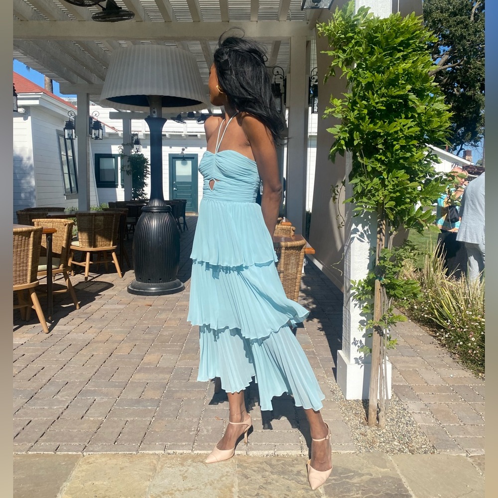 NWT 🔥🔥 Self Portrait Chiffon Midi Dress - Picture 14 of 14